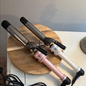 Hot Tools 1.5” Pink and 1” White Curling Iron Set